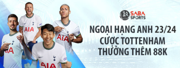 Fun88 Thưởng Thêm 88K khi cược Tottenham tại giải Ngoại Hạng Anh 23/24