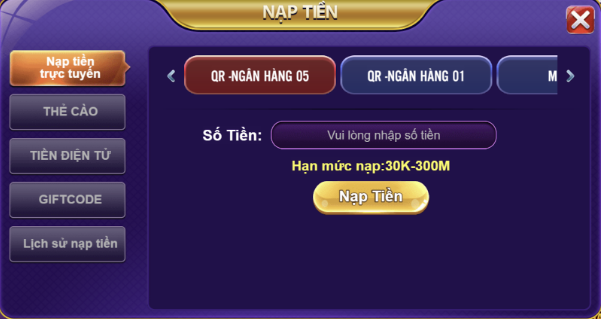 Hướng dẫn 68 game bài cách nạp tiền